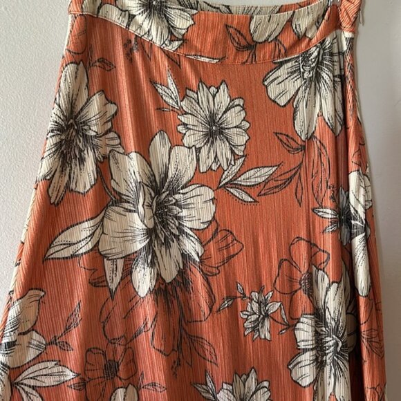 FARM Rio Anthropologie Cordelia orange floral maxi skirt small - Picture 8 of 10